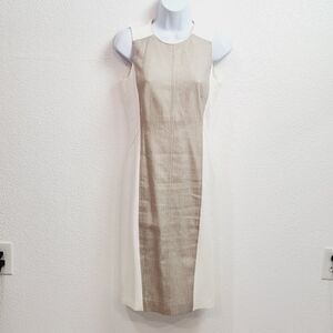 WHITE House Black Market Column Shift Sleeveless Dress Size: 0